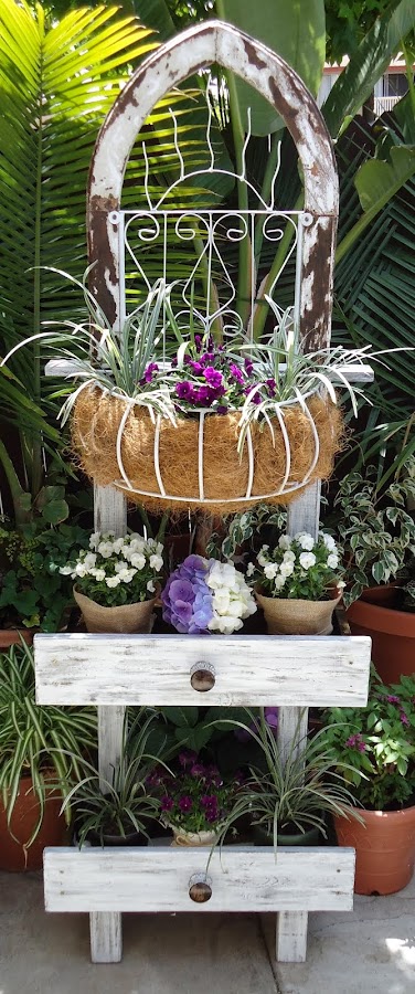 Vintage Wrought Iron Planter with Drawers - SOLD