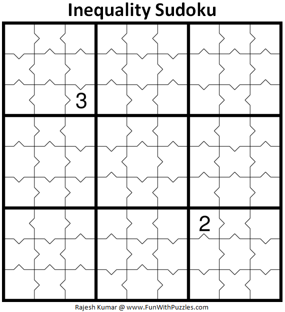 Inequality Sudoku Puzzle (Fun With Sudoku #370)