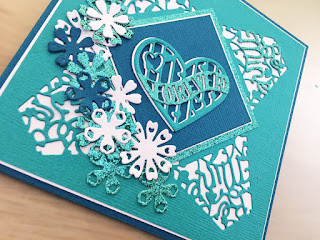 teal turquoise card close up