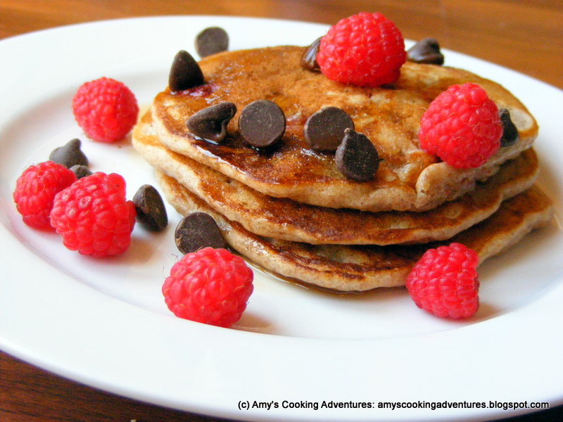 Whole Wheat Raspberry Pear Pancakes