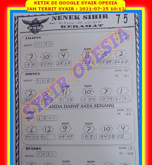Forum Syair Opesia Hk 21 Desember 2021 Terbaru