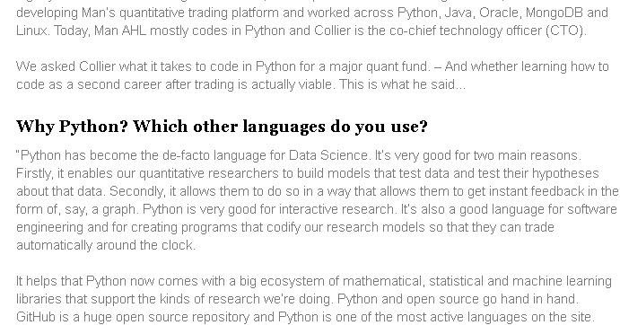 How to become a Python coder at a top hedge fund