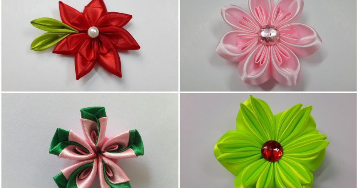 Cómo hacer seis modelos de flores con cinta de raso ~ lodijoella
