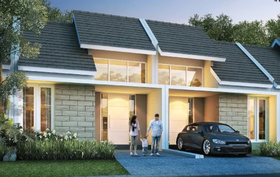 tampak depan rumah minimalis ukuran 6x15 meter 2 kamar tidur 1 lantai