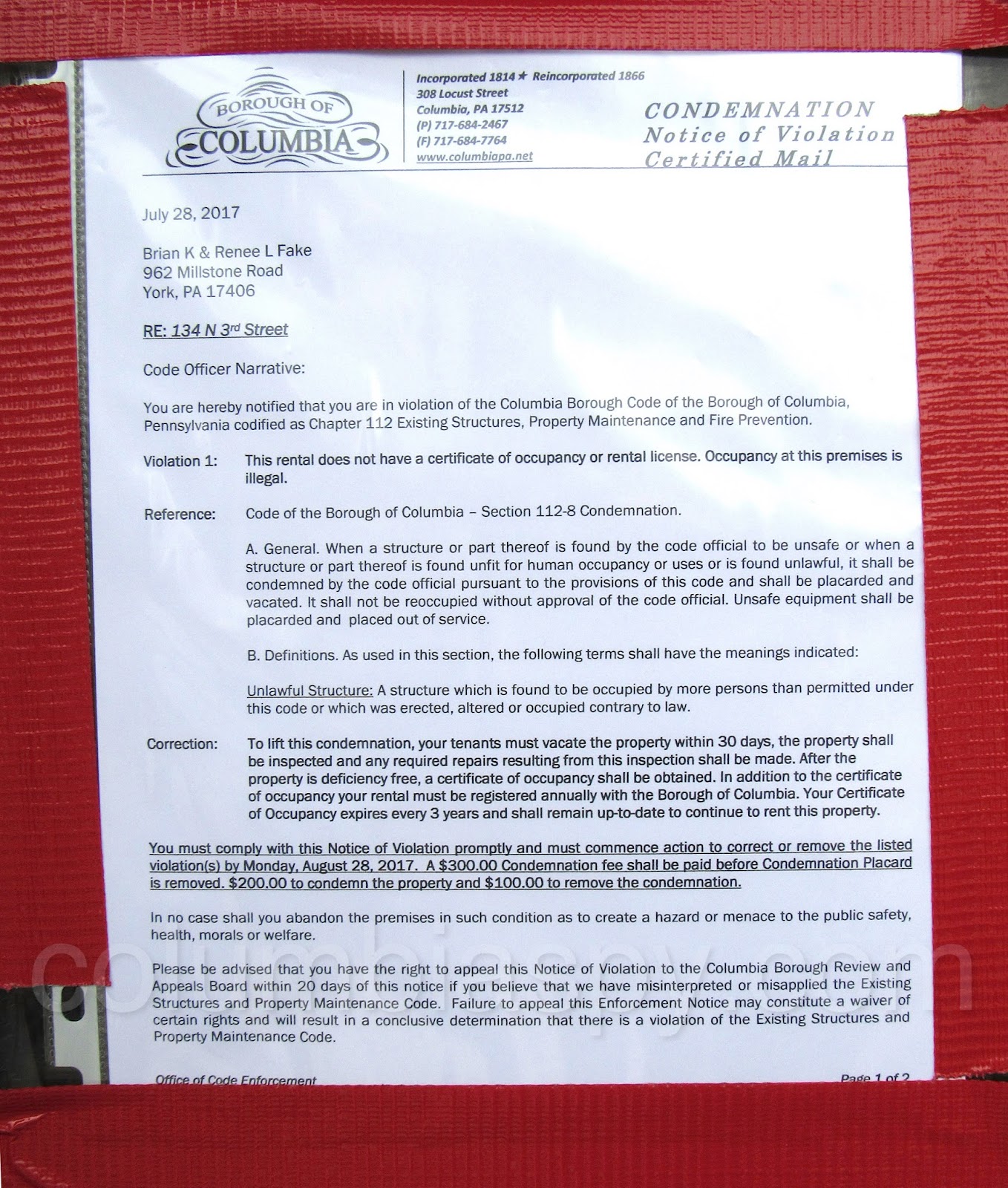 This property is condemned Yorkbased landlords given notice