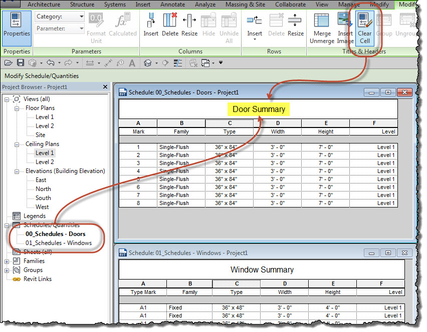 Revit OpEd Schedule Name And Header Revit OpEd Schedule Name And Header