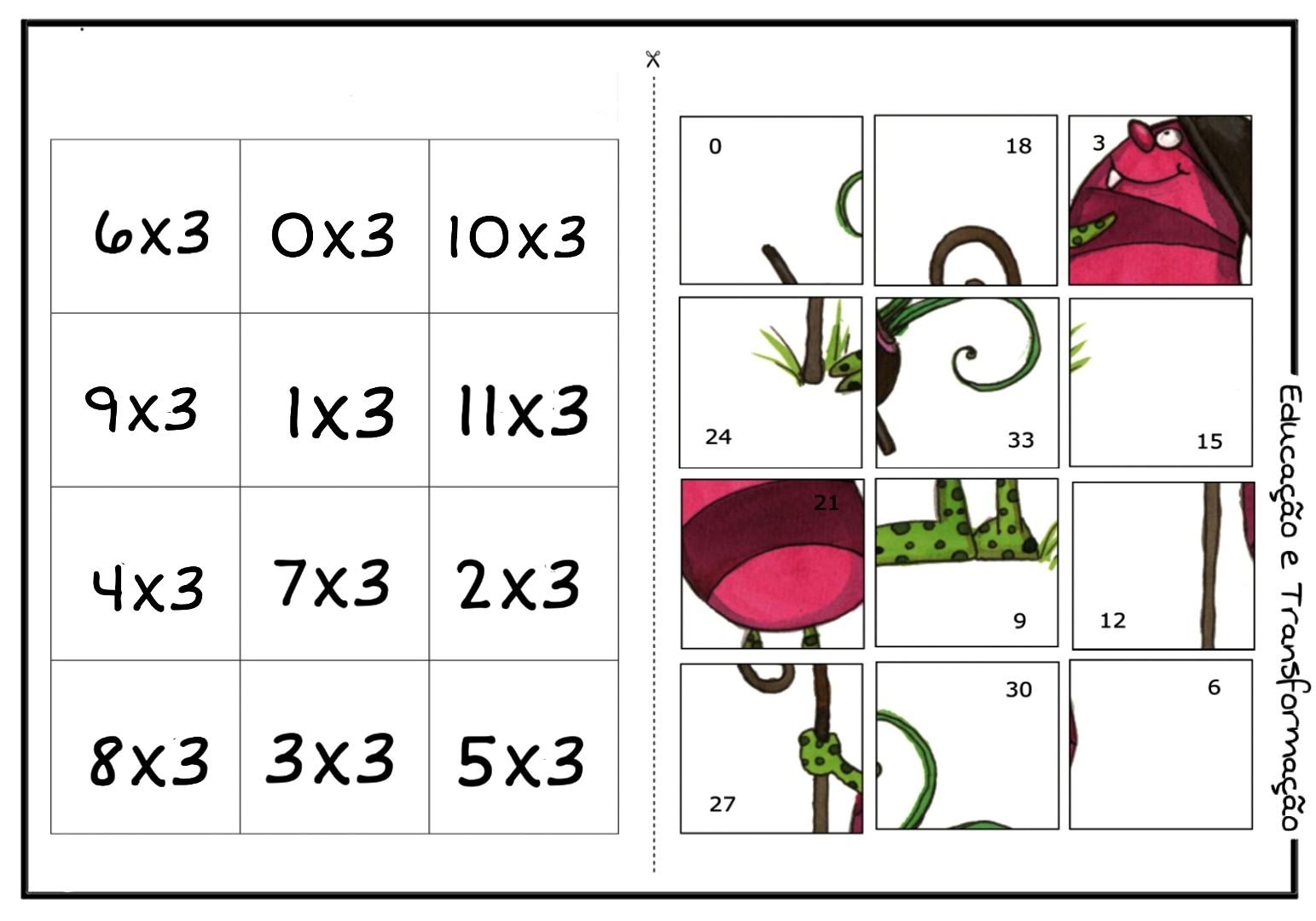 Quebra Cabeça Da Multiplicação Atividade Para Trabalhar De Forma Lúdica