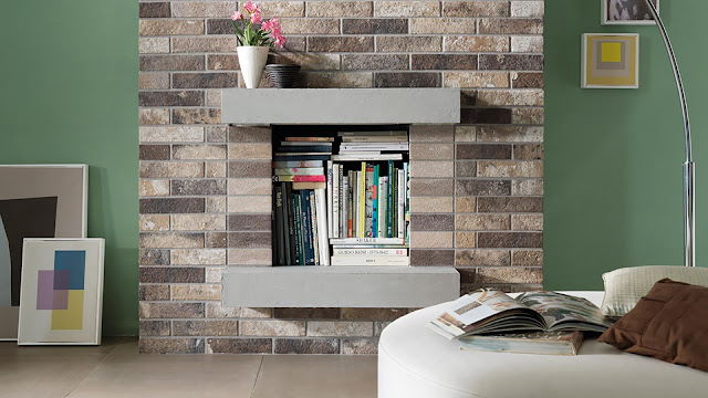 Brick finish wall tiles London for fireplace