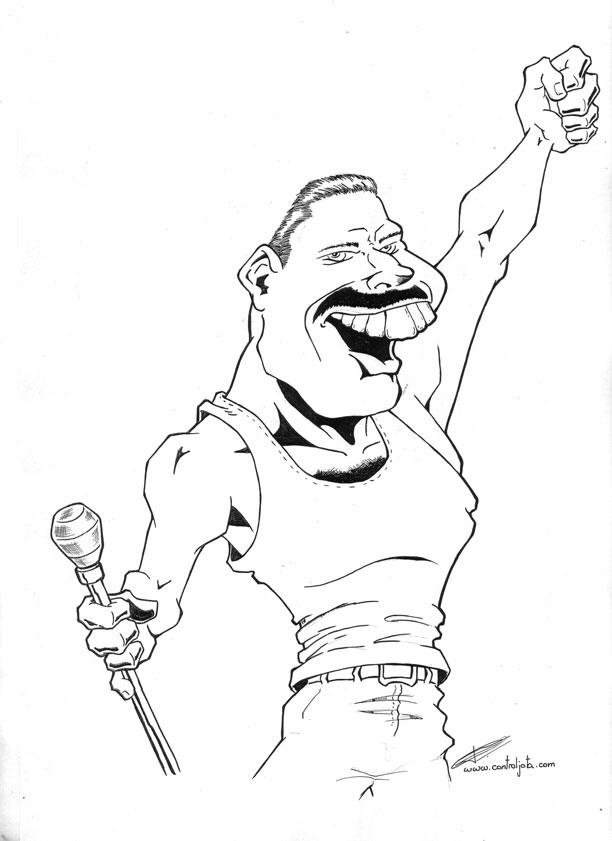 Queen Freddie Mercury Coloring Pages Sketch Coloring Page