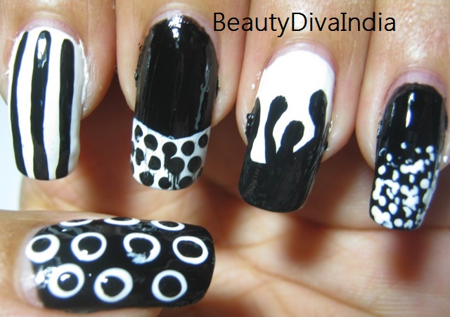 Black and White Nail Art with Dots - wide 6