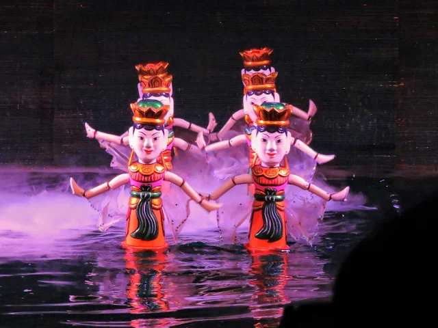 Water puppets at Thang Long Water Puppet Theatre in Hanoi Vietnam