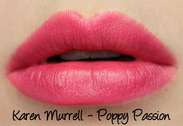 Karen Murrell - Poppy Passion Lipstick Swatches & Review