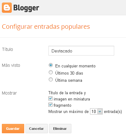 Entradas populares para blogger