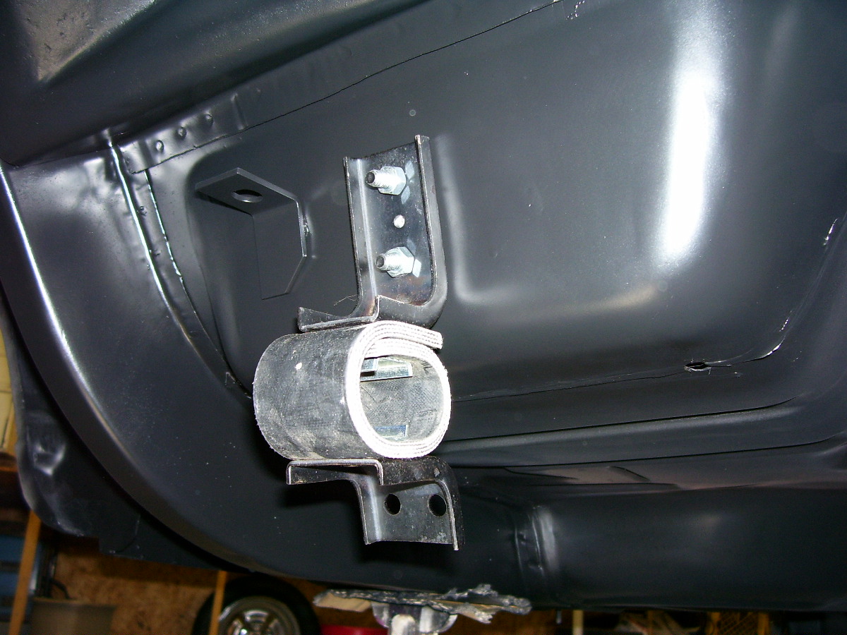 65 Mustang Restoration Post 48, 6/3/12 Rear UnderFloor, Ex Hanger