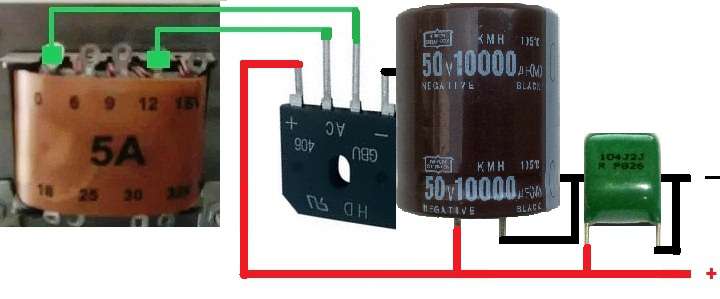 Rangkaian Power Supply Trafo Biasa Gurukatro