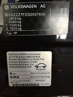 Áp suất lốp tiêu chuẩn Volkswagen Touareg Áp suất lốp tiêu chuẩn Volkswagen Touareg
