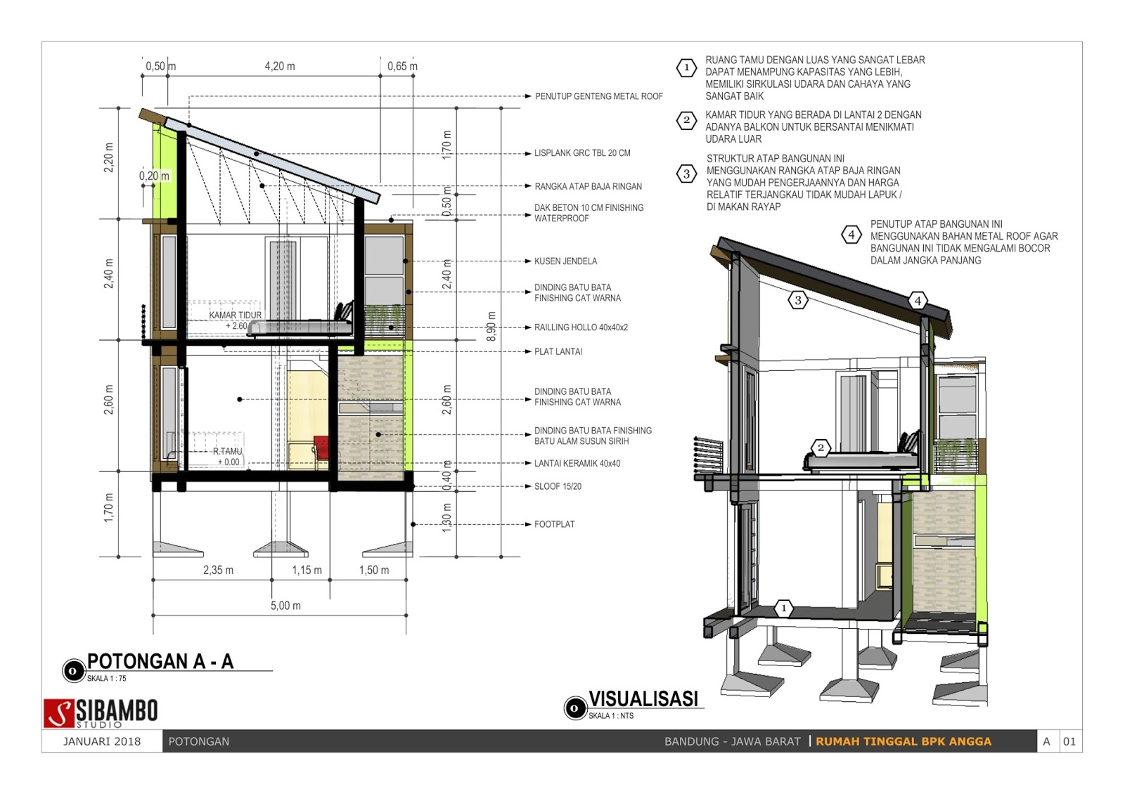 Potongan Rumah 2 Lantai | Desain Rumah Minimalis 2019