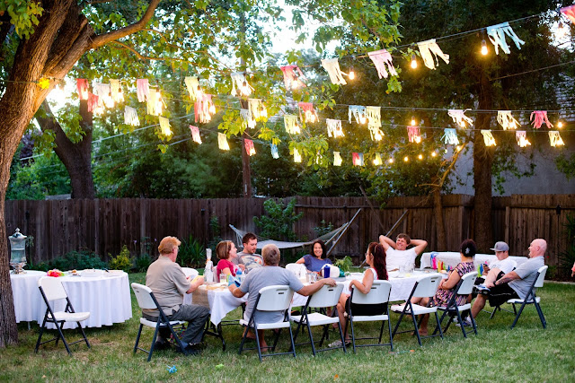 Backyard party ambiance