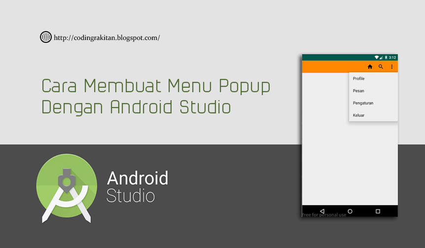 Cara Membuat Menu Popup Dengan Android Studio ~ CODING RAKITAN | INSPIRASI  CODING TERUPDATE | android studio | laravel | php