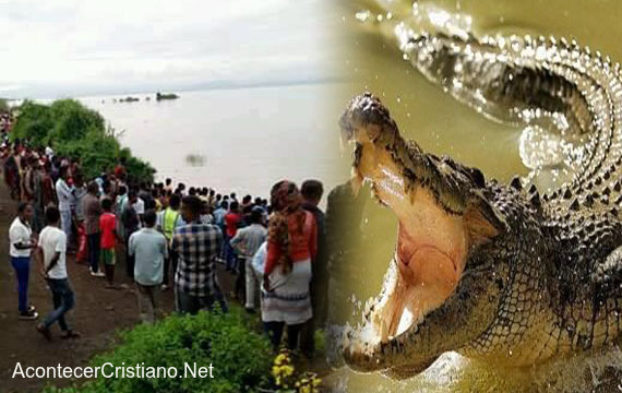 Pastor atacado por cocodrilo en bautismo
