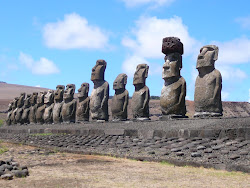 Side View, Ahu Tongariki (15 Restored Moai), Easter Island