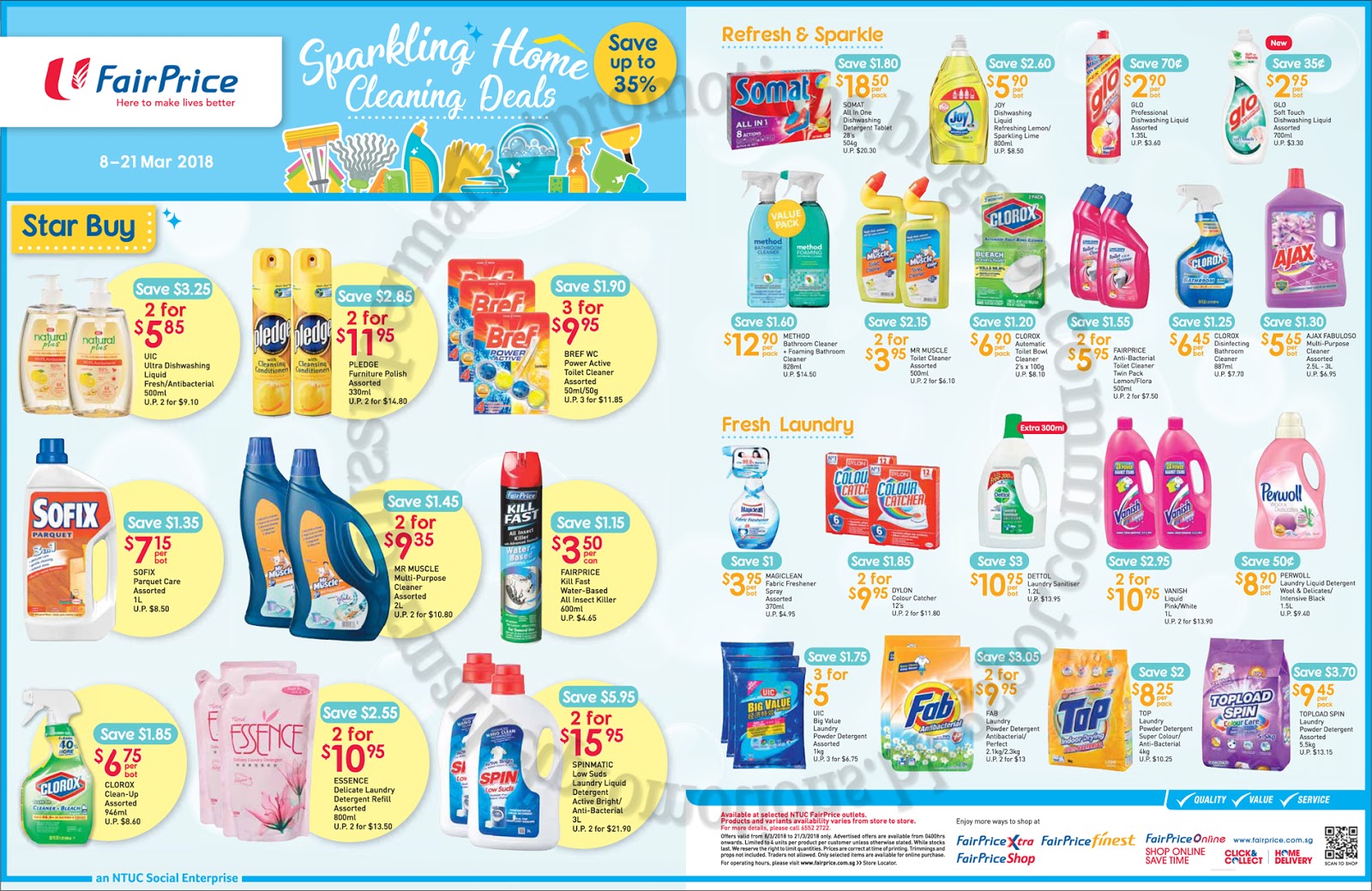 NTUC FairPrice Sparkling Home Cleaning Deals 08 21 March 2018 Supermarket Promotions