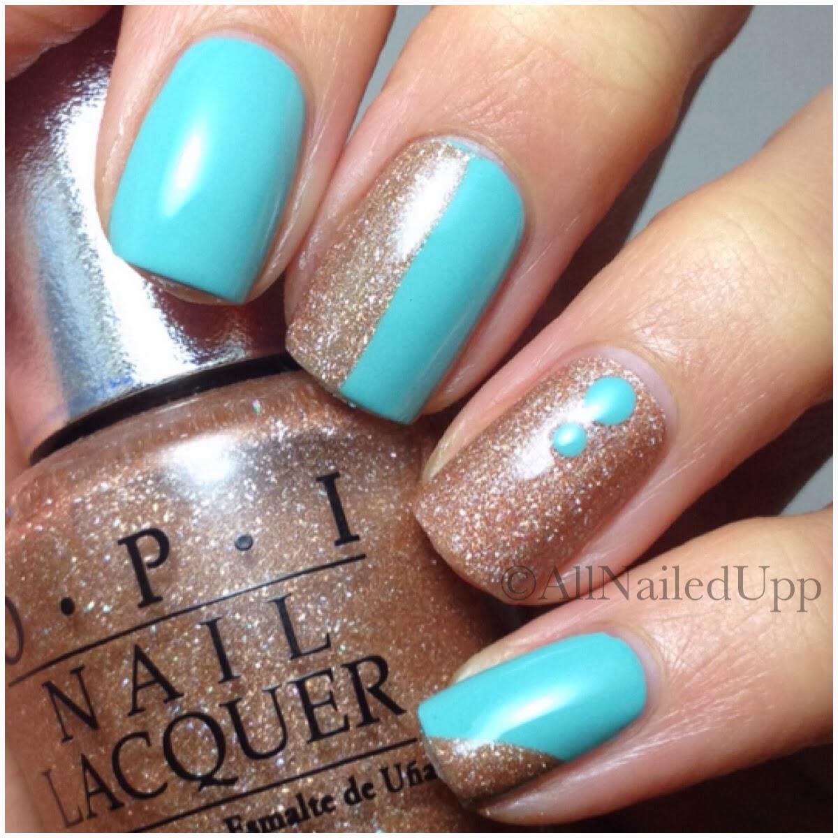 All Nailed Up: Gold & Turquoise