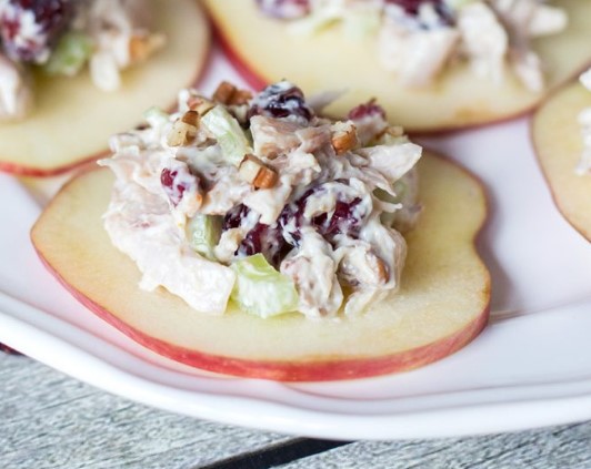 Cranberry Chicken Salad On Apple Slices Cranberry Chicken Salad On Apple Slices