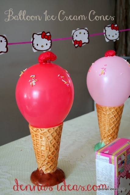 Balloon Ice Cream Cone decorating Ideas.