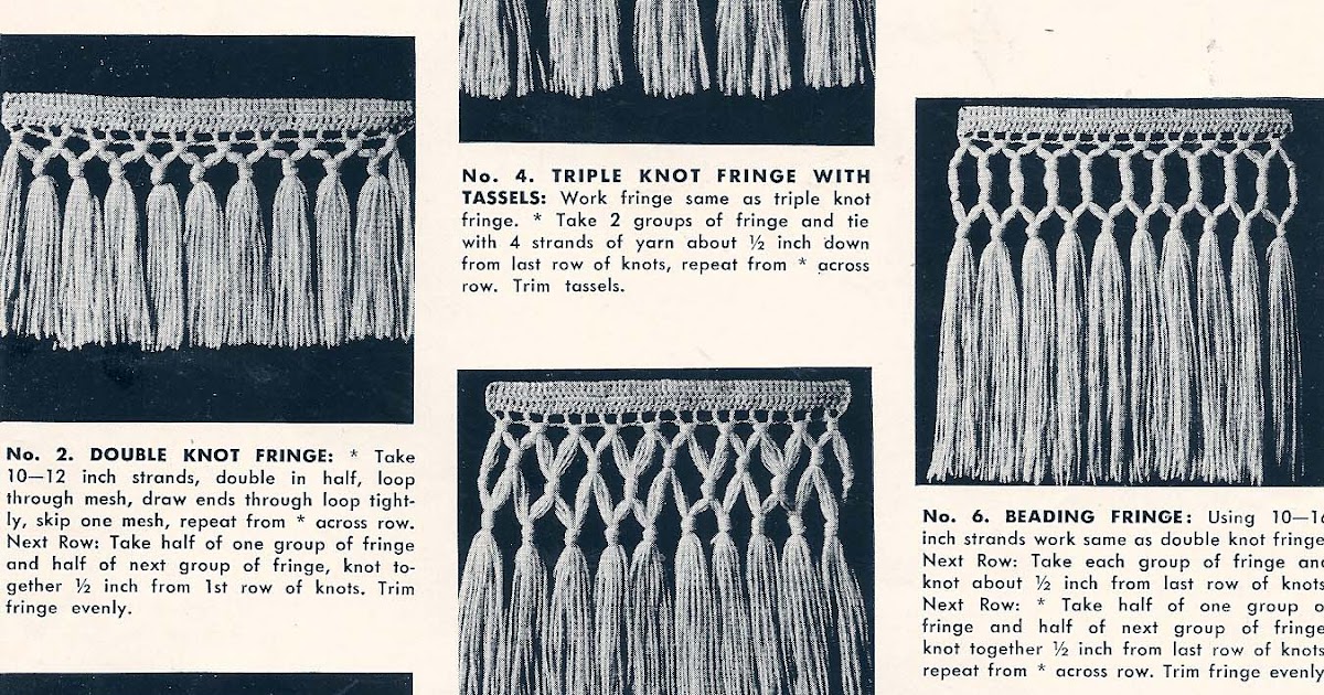 Vintage Knit Crochet Shop Talk Fringe Edgings for Knitting or Crochet