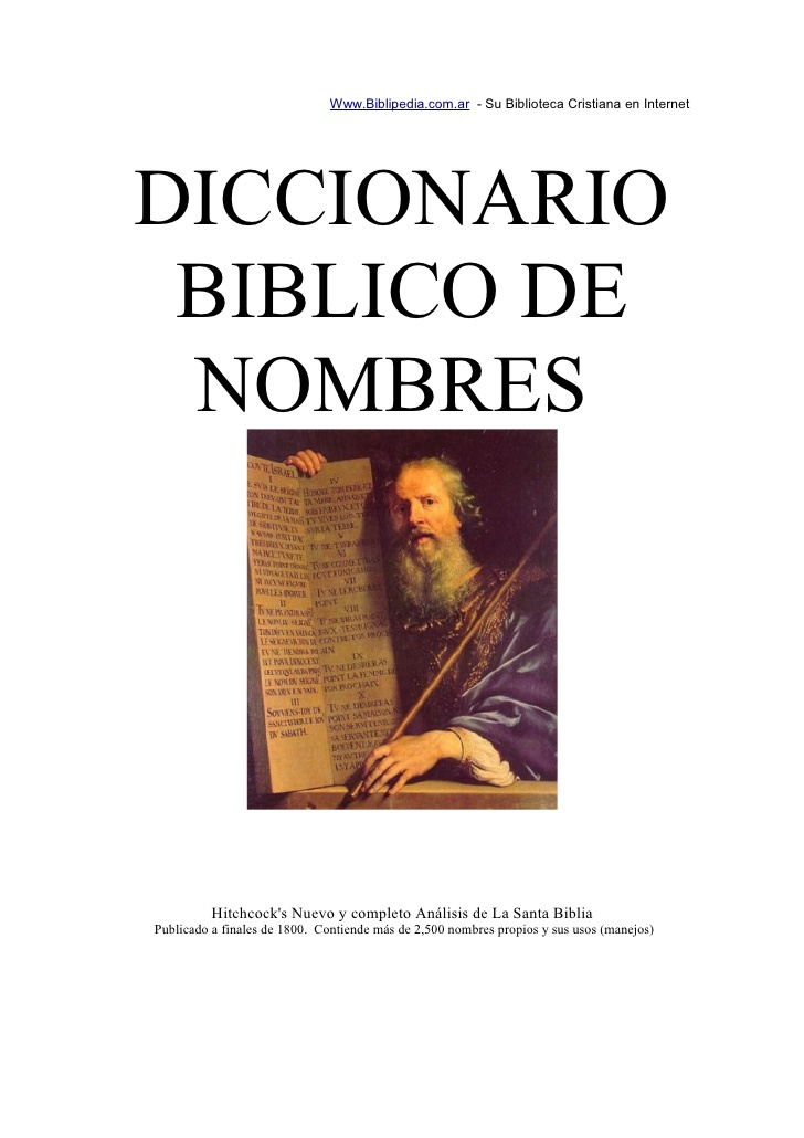 Diccionario Bíblico De Nombres Recursos Cristianos