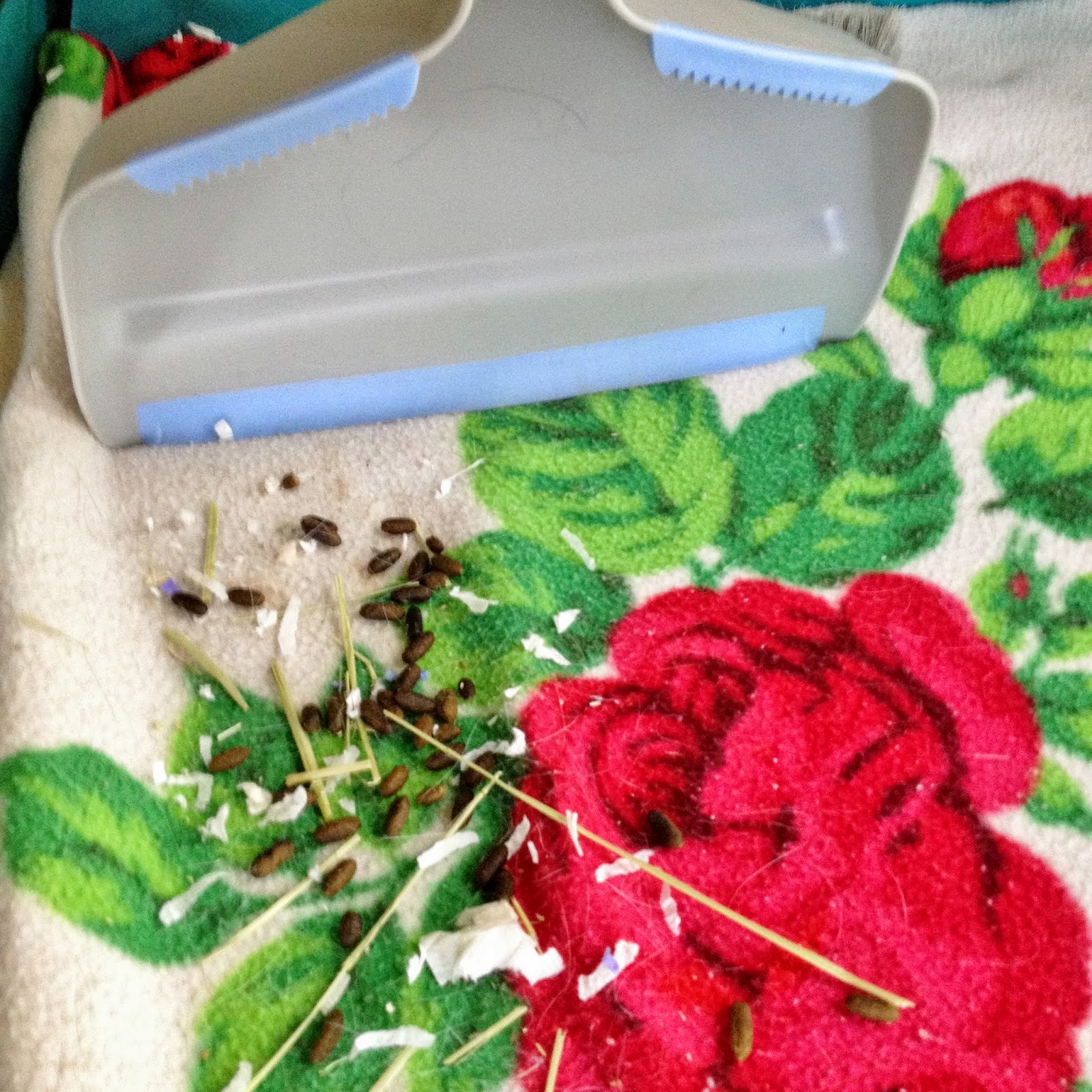 Use a dust pan to hold the fleece taut while sweeping.
