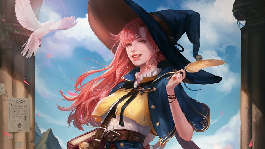 Anime, Fantasy, Girl, Witch, 4K, #4.627