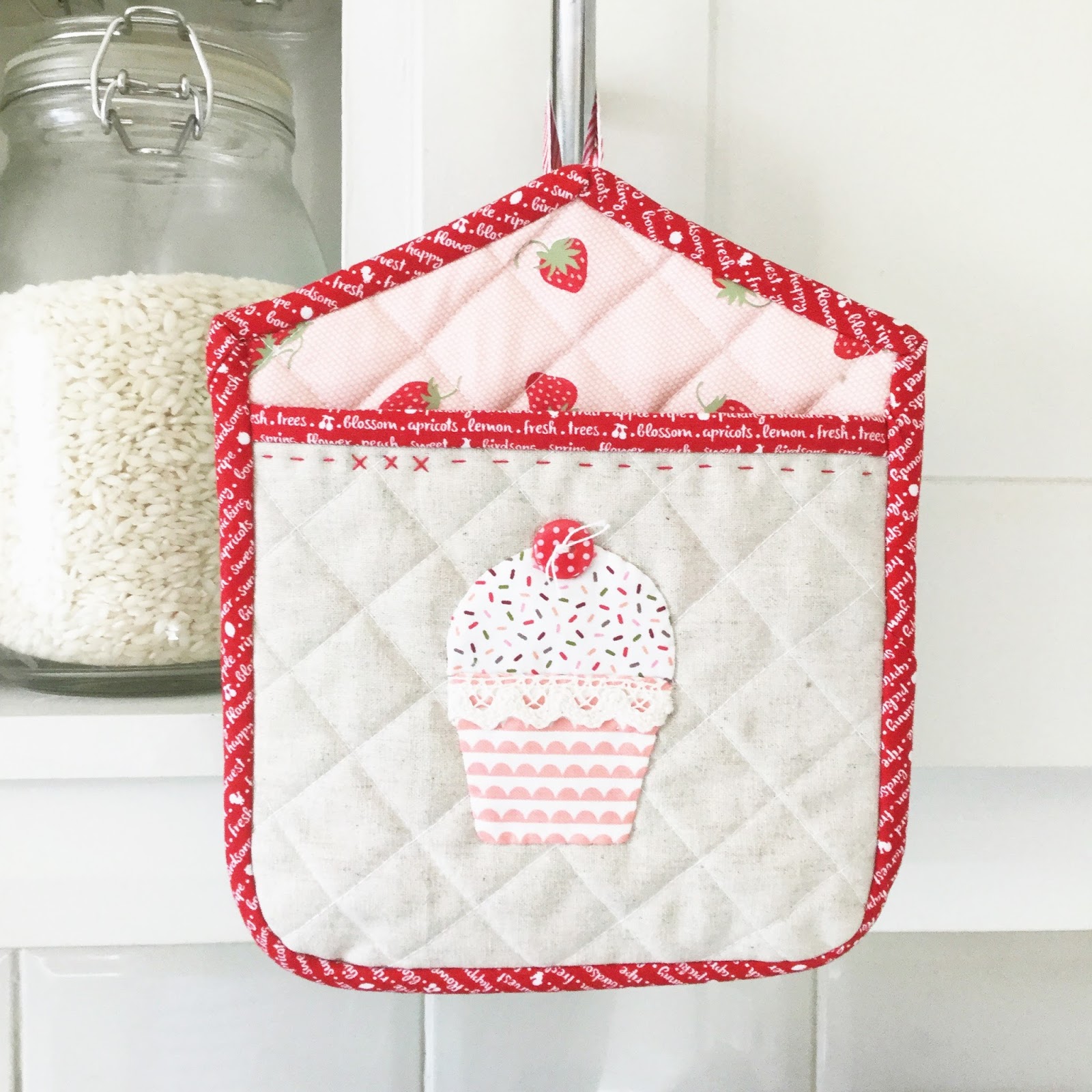 A pretty cupcake Potholder....almost good enough to eat! A Little