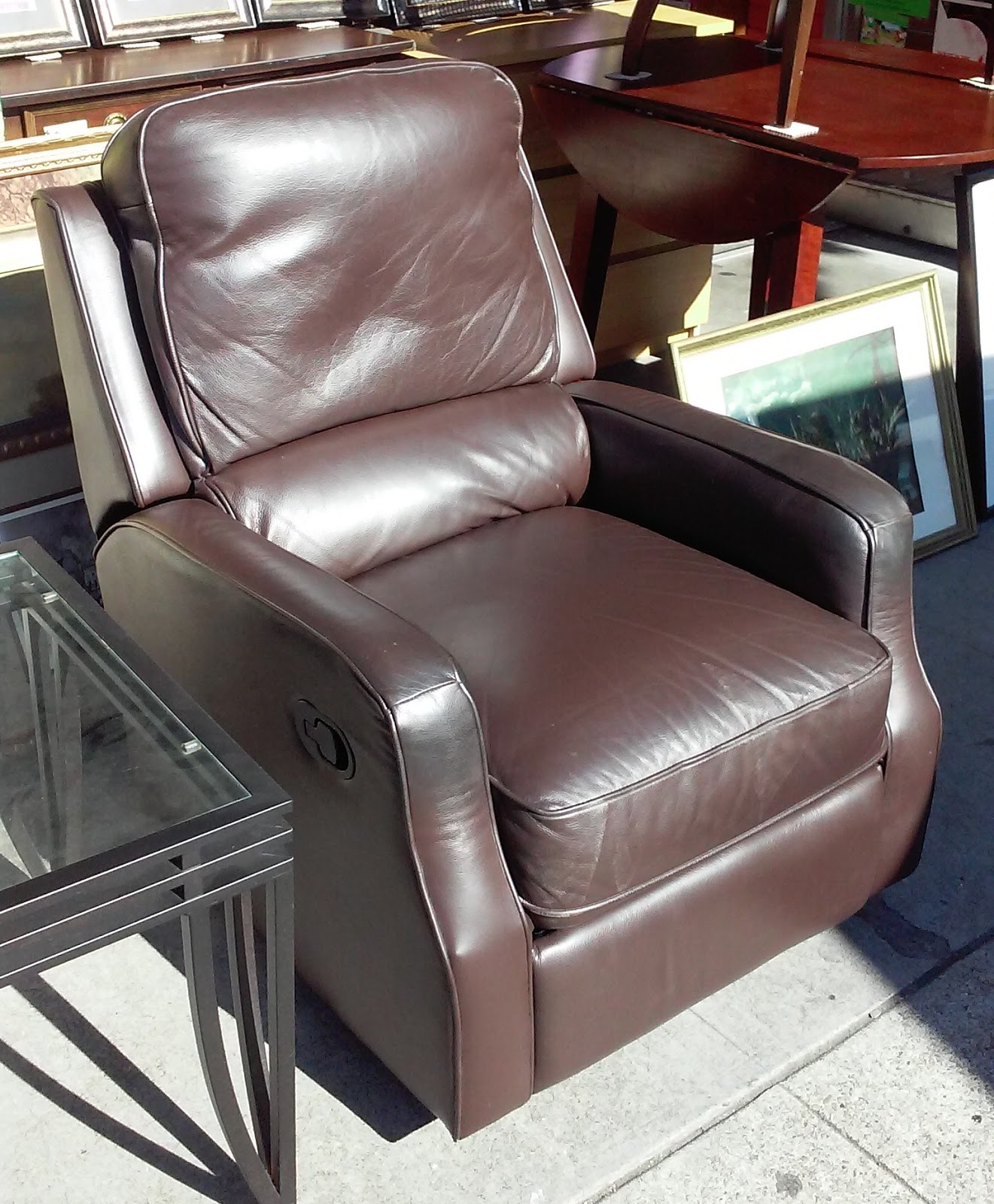 UHURU FURNITURE & COLLECTIBLES SOLD 30" Wide Modern Leather Rocking