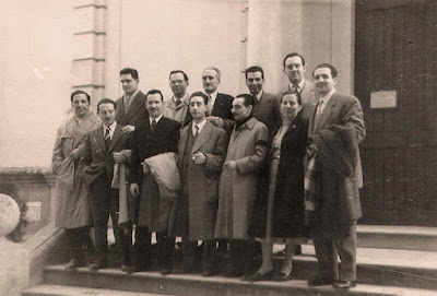 Jugadores del Club Ajedrez Barcelona en 1956 en El Vendrell