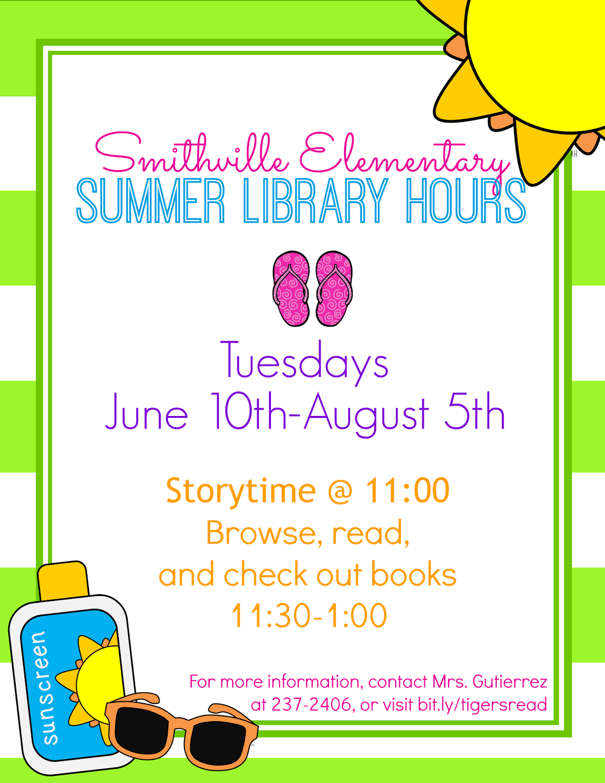 Smithville Elementary Library Announcing Summer Library Hours!