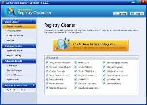 برنامج Wondershare Registry Optimizer لازالة الملفات التالفة