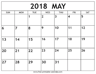 Free Printable Calendar May 2018
