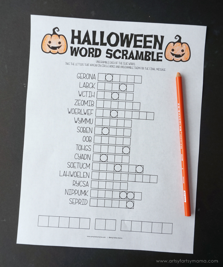 Free Printable Halloween Activity Pack - Halloween Word Scramble