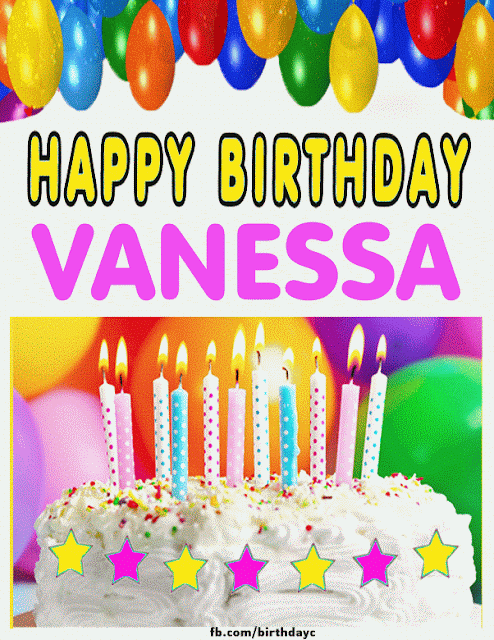 Happy Birthday Vanessa cake gif