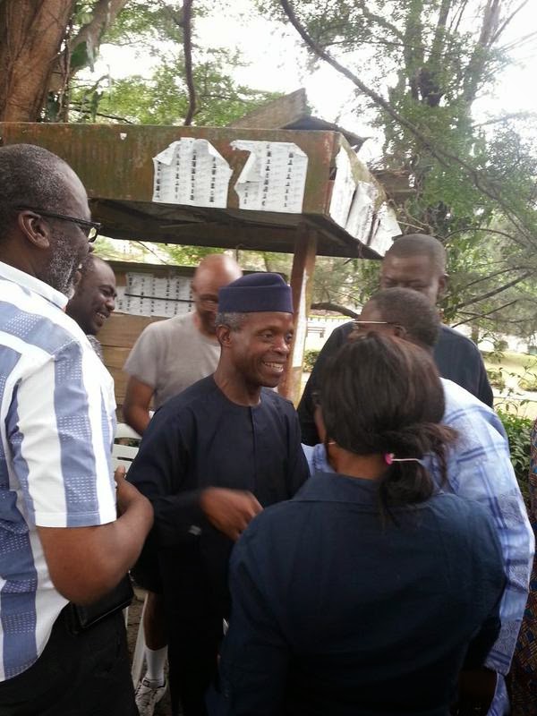 APC Vice Presidential Candidate Prof. Osinbajo and his wife getting accredited