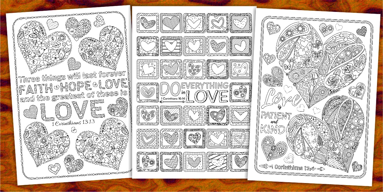 RicLDP Artworks: 3 Coloring Posters with Love Bible Verses