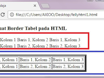 Pengaturan Cellpadding, Cellspacing dan Border dalam Tabel HTML