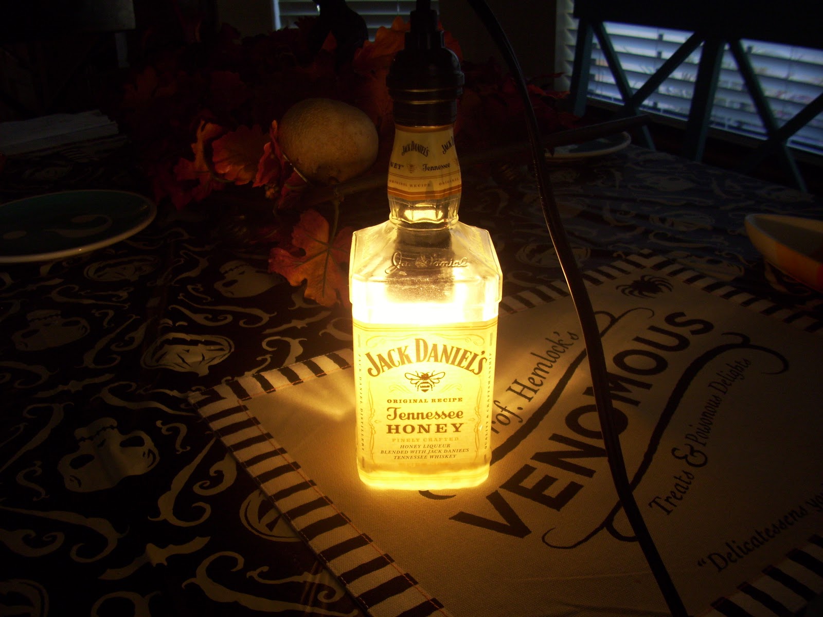 Mason Jar Light Jack Daniels bottle turned into light fixture