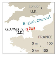 جزيرة سارك الواقعة في القناة الإنكليزية الفاصلة بين انكلترا وفرنسا