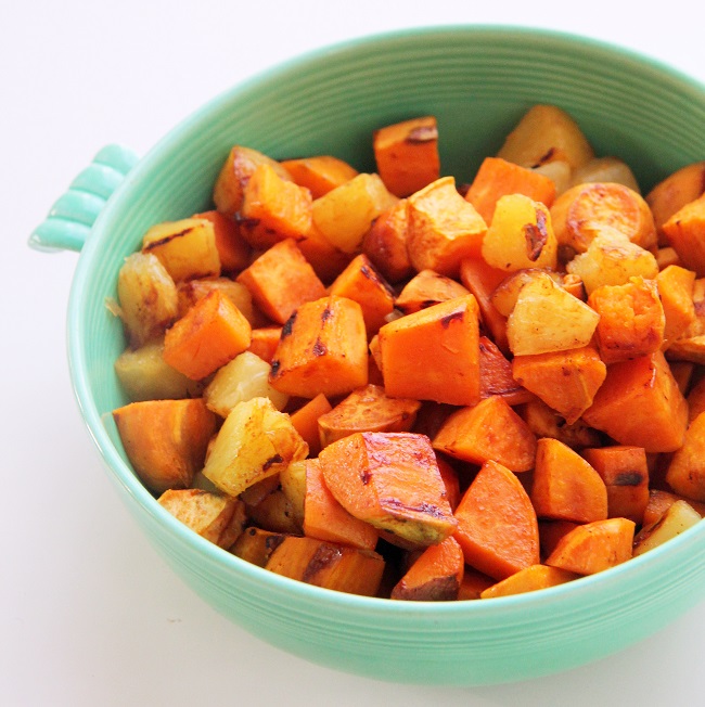 Mix it Up Spicy Roasted Pineapple Sweet Potatoes