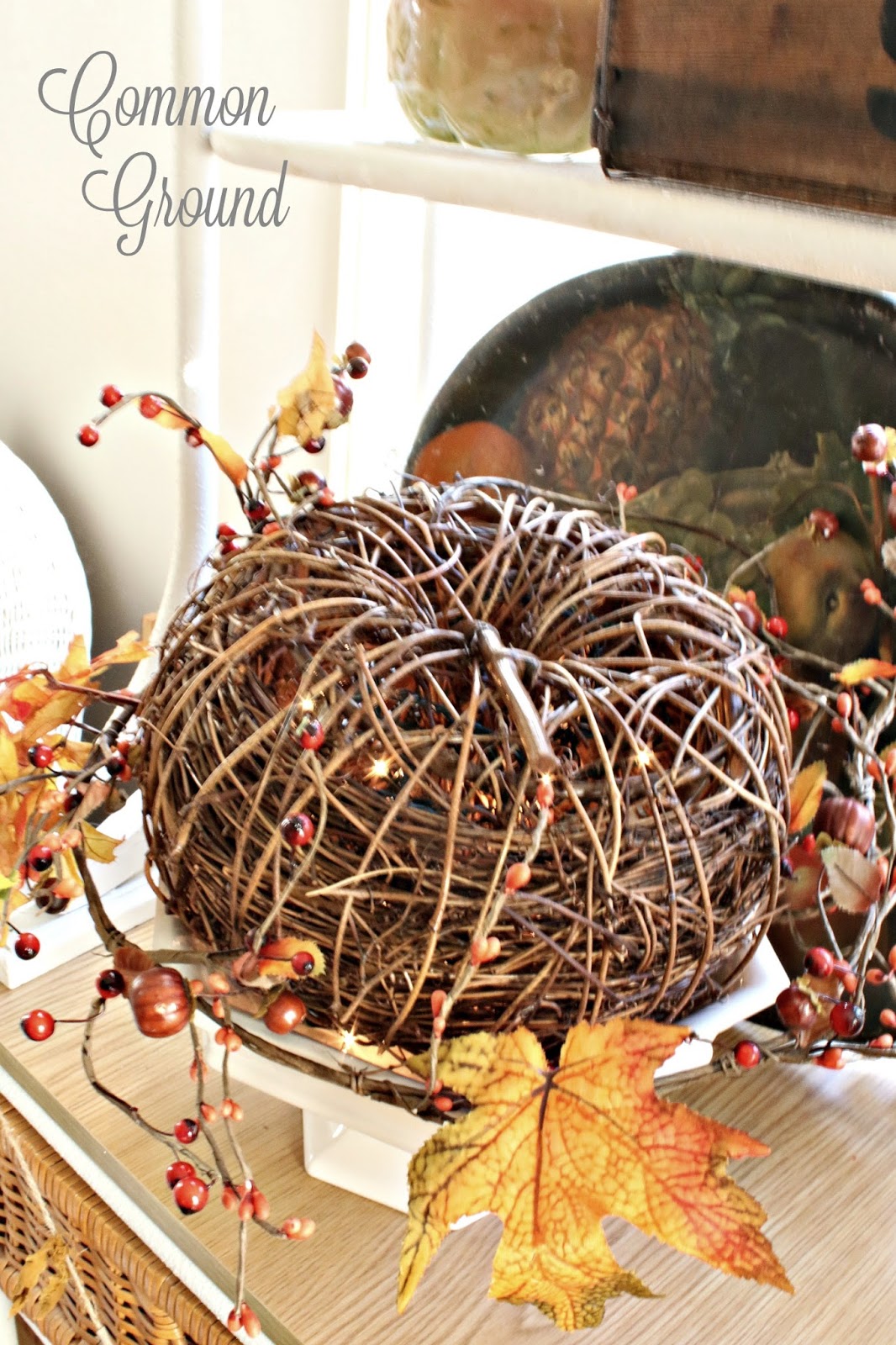 common ground Lighted Twig Pumpkin