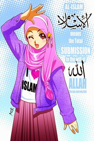 Kumpulan Gambar dan Foto Gambar Kartun Wanita Muslimah Comel
