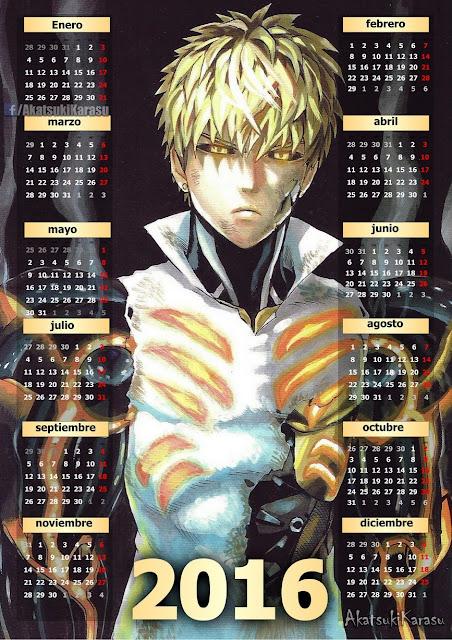 calendario 2016 one punch man